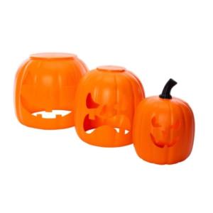 1616Holdings Halloween-Deko-Kürbisse, stoff, stapelbar, geschnitzt, Jack-o-Laternen, 3 Stück