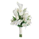 Hochzeitssträuße für die Braut, Rosen, Calla-Lilien, Hochzeitsblumen, künstliche Brautsträuße für eine rustikale Hochzeitszeremonie