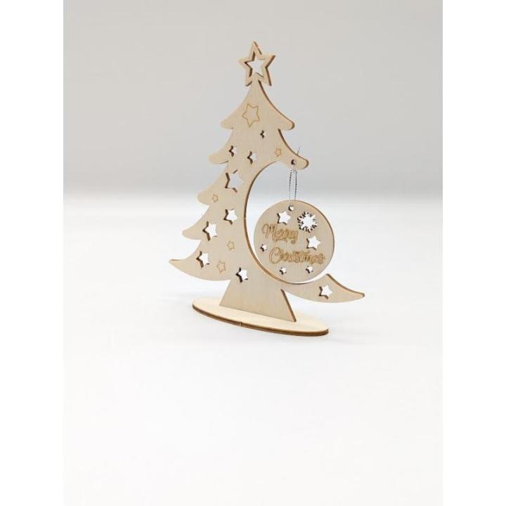 Weihnachtsbaum aus Holz, DIY Weihnachtsbaum mit Weihnachtskugeln, Weihnachtsdekoration für Zuhause, hergestellt in Italien