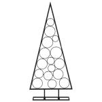 Metalen kerstboom voor decoraties, dennenboom van metaal, kerstboom met standaard, ruimtebesparende doe-het-zelf decoratie, zwarte dennenboom, 125 cm