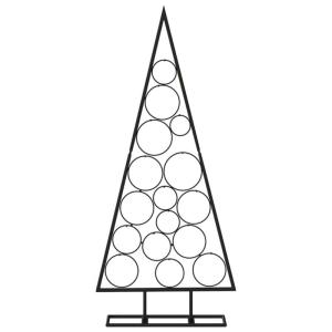 Metalen kerstboom voor decoraties, dennenboom van metaal, kerstboom met standaard, ruimtebesparende doe-het-zelf decoratie, zwarte dennenboom, 125 cm