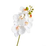 Künstliche Orchideenstiele, fühlen sich echt an, Phalaenopsis 45 cm, künstliche Orchideenzweige mit 5 großen Blumen für Vase, Hochzeit, Party, Zuhause, Garten, Dekoration (wei