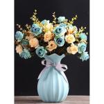Kunstblumen Künstliche Blumen mit Keramiktopf, künstliche Pflanzen, künstliche Seidenrosenblumen für Hausdekoration, Blumenarrangements, Mehrfarbig für jeden Anlass