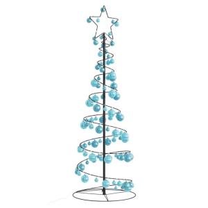 Weihnachtsbaum Kegelform mit Kugeln 100 LEDs Warmweiß 150 cm