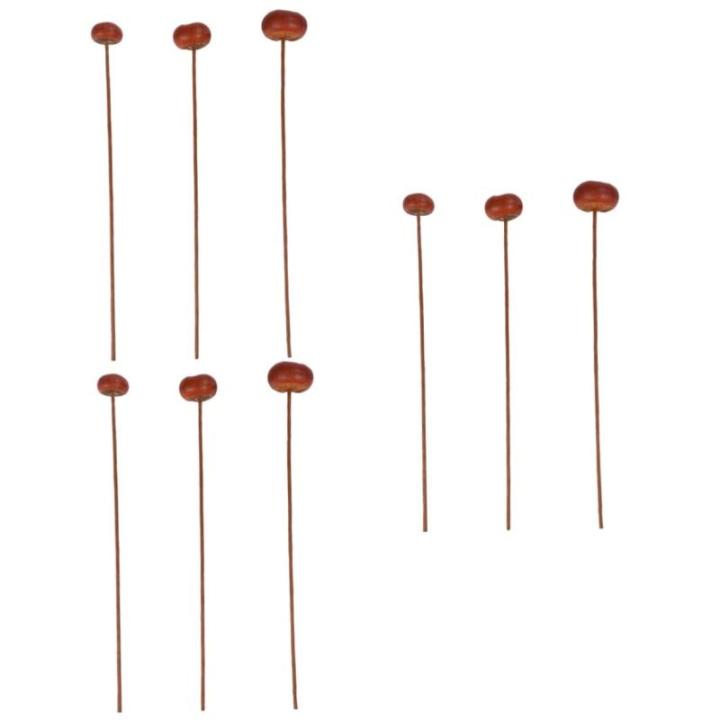 3 Sätze Dekorative Pilze Weihnachtsblumendekor Stängel Gefälschte Künstliche Blüten Artificial Brün Blumenornamente Aus Holz Holzblume Selber Machen Brown 3 Stück * 3