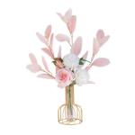 Kunstblumen Künstliche Blumen-Pflanzen-Set, künstliche Seidenblumen mit Leichter Luxus-Vase aus Schmiedeeisen, für den Hochzeitshausgarten für jeden Anlass
