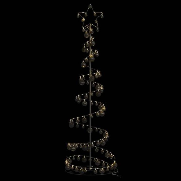 Weihnachtsbaum Kegelform mit Kugeln 120 LEDs Warmweiß 180 cm