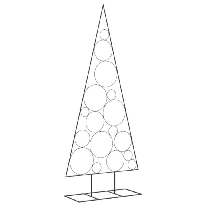 Metalen kerstboom groot voor decoraties, dennenboom van metaal, 180 cm, kerstboom met standaard, ruimtebesparende doe-het-zelf decoratie, dennenboom, zwart