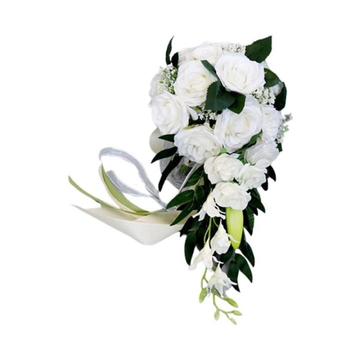 Wassertropfen Rose Hochzeit Brautstrauß Romantische Halten Blume Braut Brautsträuße Brautjungfer Blumenstrauß Valentinstag Dekoration