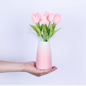 Kunstblumen 8 künstliche Tulpenblumen in Vase, Tischküchendekoration, 11,8-Zoll-Tulpen, Bürodekoration, Schlafzimmerdekoration für jeden Anlass