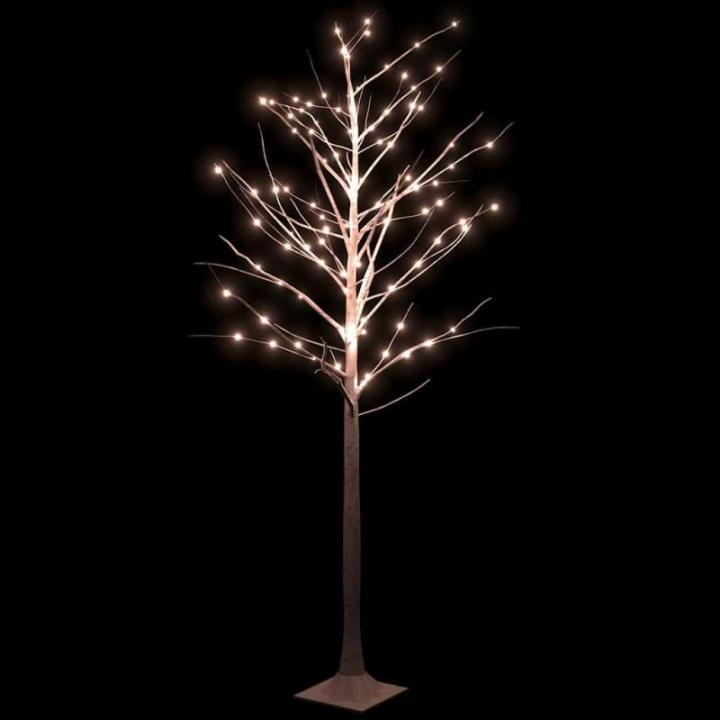 LED Birke Warmweiß 128 LEDs Beleuchtet Birkenbaum Lichterbaum Leuchtbaum Weihnachtsdeko Beleuchtung Dekobaum Kunstbaum 220cm
