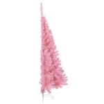Wiederverwendbar Künstlicher Halb-Weihnachtsbaum mit Ständer 150 cm H Christmas Tree Tannenbaum Christbaum Weihnachtsbaum Weihnachtsdeko Kunstbaum PVC und Stahl Rosa