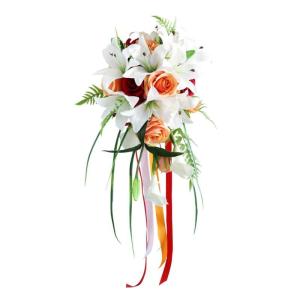 Künstliche Lilie Kaskadierende Brautstrauß Hochzeit Wasserfälle Rose Holding Blume