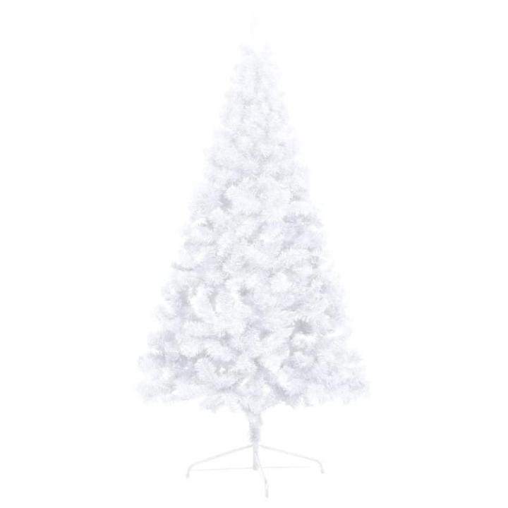 Künstlicher Halb-Weihnachtsbaum Beleuchtung Kugeln Weiß 240 cmWeiß und Golden