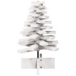 Weihnachtsbaum, Tannenbaum Holz zum Schmücken, Christbaum Holzbaum DIY Weihnachten Dekoration, Dekobaum Weihnachtsdeko, Weiß 60cm Massivholz Kiefer