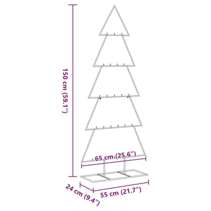 Metalen kerstboom voor decoraties, dennenboom, decoratie, kerstboom, dennenboom, metalen boom, kerstdecoraties, kerstdecoratie, binnen en buiten, zwart, 150 cm