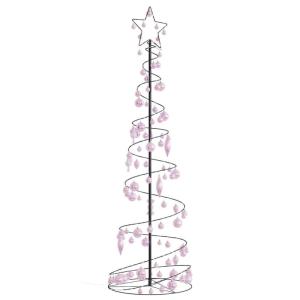 Weihnachtsbaum Kegelform mit Kugeln 120 LEDs Warmweiß 180 cm