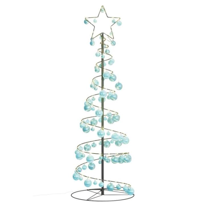 Weihnachtsbaum Kegelform mit Kugeln 100 LEDs Warmweiß 150 cm