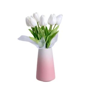 Kunstblumen 8 künstliche Tulpenblumen in Vase, Tischküchendekoration, 11,8-Zoll-Tulpen, Bürodekoration, Schlafzimmerdekoration für jeden Anlass