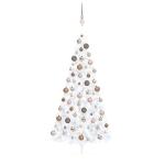 Künstlicher Halb-Weihnachtsbaum Beleuchtung Kugeln Weiß 180 cmWeiß und Rose