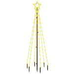 Led-kerstboom met haringen, lichtboom, kerstdecoratie, ster, verlichting, buitenverlichting, lichtketting, warmwit, 108 leds, 180 cm