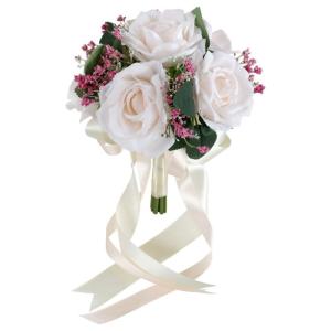 Braut Hochzeit Blume Seide Rosen Hand Bouquet Zubehör Frauen Party Dekoration