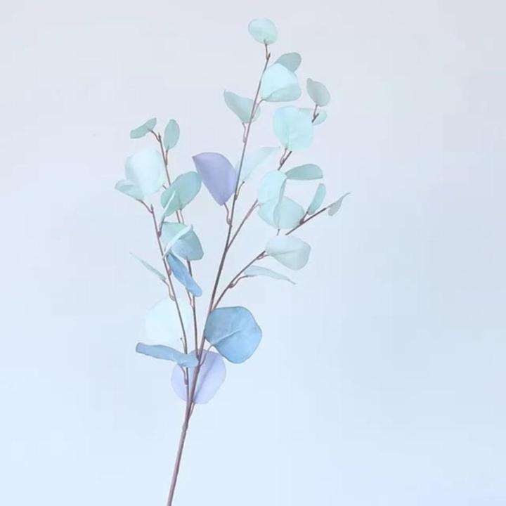 Eukalyptus-Stiele, künstliche Eukalyptusblätter, Stiele, künstliche Blumen für Zuhause, Büro, Blumenstrauß, Tafelaufsatz, Hochzeitsdekoration, Weihnachten (blau)