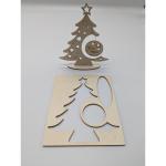 Weihnachtsbaum aus Holz, DIY Weihnachtsbaum, Baum mit Weihnachtskugeln, Weihnachtsdekoration für Zuhause, hergestellt in Italien (Frohe Weihnachten)