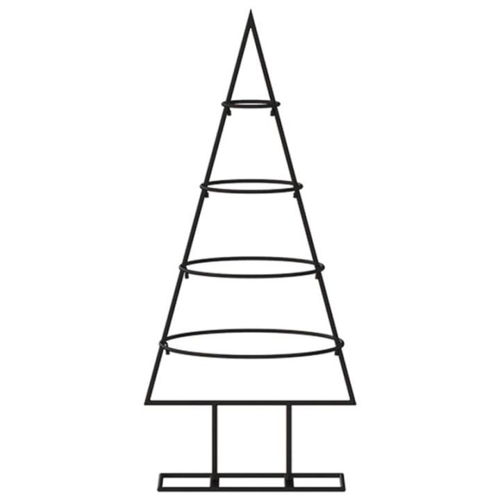 Kerstdecoratie kerstboom 60 cm metaal zwart
