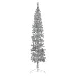 Künstlicher Weihnachtsbaum Silber 240 cm Höhe PVC-Material Halb-Weihnachtsbaum Platzsparend Wand Christbaum Innen- und Außenbereich Wirtschaftliche Weihnachtsdekoration Festlich