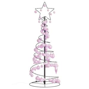 Kerstboom kegelvorm met ballen 80 leds warm wit 120 cm