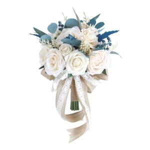 Vintage Künstliche Rose Handgemachte Braut Mit Blumen Braut Hand Bouquet für Hochzeit Party Hause Dekoration Valentinstag