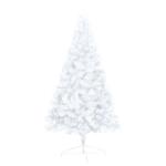 Künstlicher Halb-Weihnachtsbaum Beleuchtung Kugeln Weiß 150 cmWeiß und grau