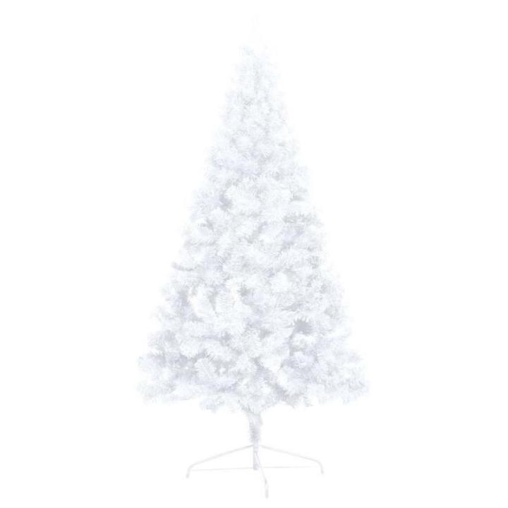 Künstlicher Halb-Weihnachtsbaum Beleuchtung Kugeln Weiß 150 cmWeiß und grau