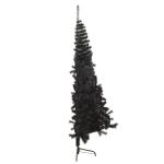 Schwarzer künstlicher halber Weihnachtsbaum, Tannenbaum mit Metallständer, Weihnachtsdekoration fürs Zimmer (240 cm)