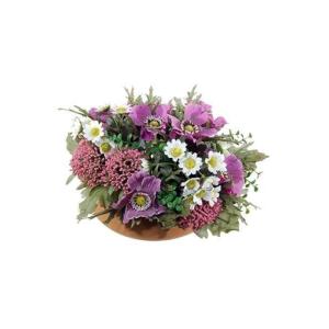 . de kunstbloemstuk anemoon, astilbe IGNATIO op plaat, paars-wit, 17 cm, Ø 28 cm - decoratief bloemstuk