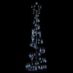 Weihnachtsbaum Kegelform mit Kugeln 120 LEDs Warmweiß 180 cm