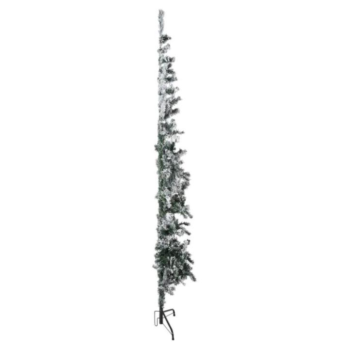 Künstlicher Weihnachtsbaum Grün und Weiß 210 cm Höhe PVC-Material Halb-Weihnachtsbaum Platzsparend Wand Christbaum Innen- und Außenbereich Wirtschaftliche Weihnachtsdekoration