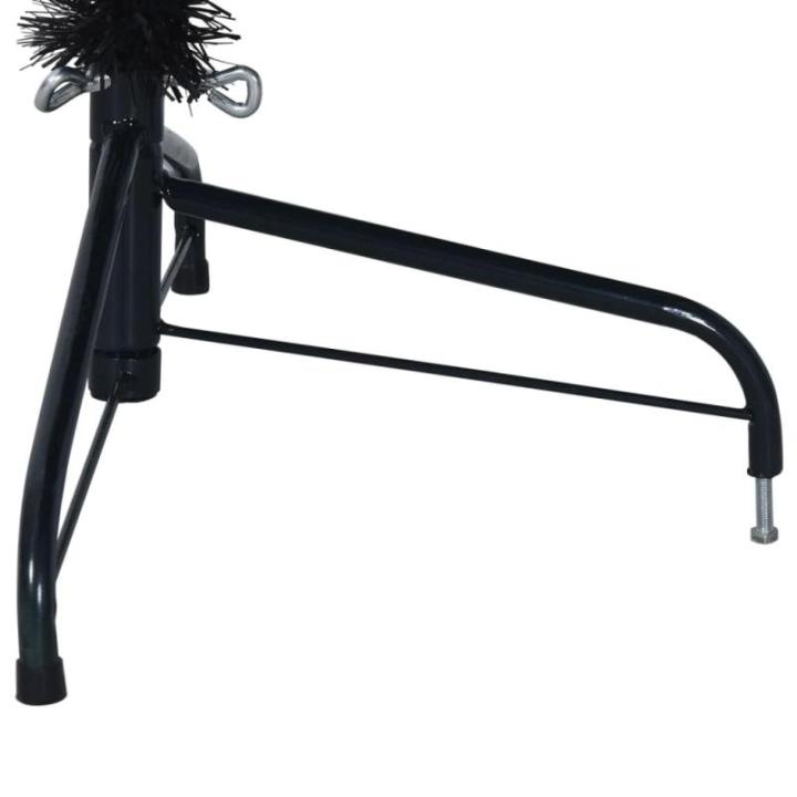 Halve kunstkerstboom met standaard, 210 cm hoog, kerstdecoratie, hoge kunstboom, pvc en staal, zwart