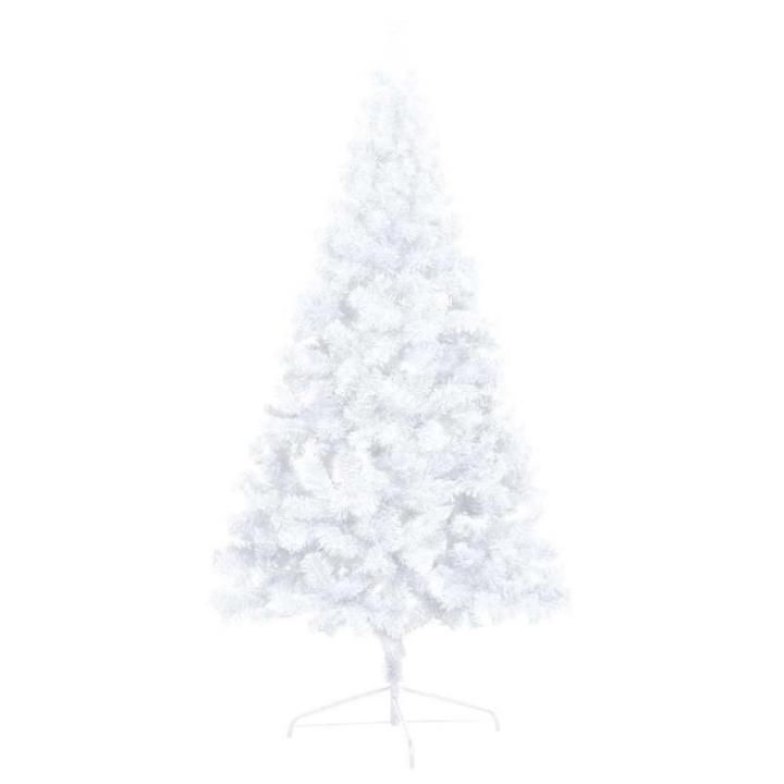 Künstlicher Halb-Weihnachtsbaum Beleuchtung Kugeln Weiß 240 cmWeiß und grau