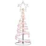 Kerstboom kegelvorm met ballen 80 leds warm wit 120 cm