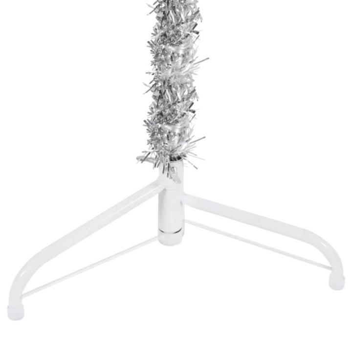 Künstlicher Weihnachtsbaum Silber 240 cm Höhe PVC-Material Halb-Weihnachtsbaum Platzsparend Wand Christbaum Innen- und Außenbereich Wirtschaftliche Weihnachtsdekoration Festlich