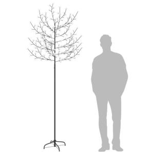 LED Weihnachtsbaum Lichterbaum Weihnachten Christbaum für Außenbereich geeignet 220 LEDs Kaltweißes Licht Kirschblüten 220 cm