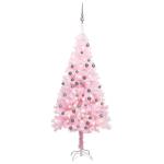 Wiederverwendbar Künstlicher Weihnachtsbaum mit Beleuchtung und Kugeln 150 cm H Christmas Tree Weihnachtsbaum Tannenbaum Weihnachtsdeko Christbaum Kunstbaum Halloween PVC und Stah