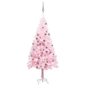 Wiederverwendbar Künstlicher Weihnachtsbaum mit Beleuchtung und Kugeln 150 cm H Christmas Tree Weihnachtsbaum Tannenbaum Weihnachtsdeko Christbaum Kunstbaum Halloween PVC und Stah
