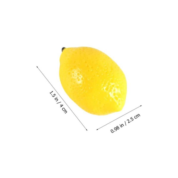 18 STK Mini-Zitronenimitat Miniaturen Obstladen-Zitronen-Dekor partydekorationen Mini-Spielzeug künstliche Zitronen bastelzeug Zitrone schmückt Zitronenornament PVC Yellow