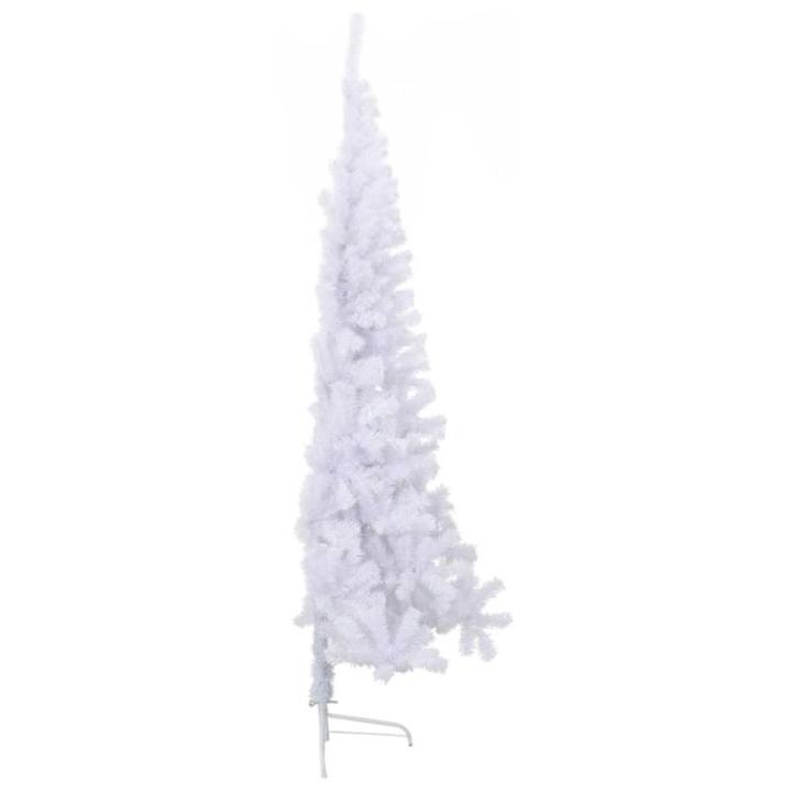 Kunstkerstboom met standaard, 180 cm hoog, kunstdennenboom, kerstdecoratie, hoge pvc en staal, wit