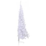Herbruikbare kunstmatige halve kerstboom met standaard, 180 cm, H Christmas Tree dennenboom, kerstdecoratie kerstboom, kunstboom, kerstboom pvc en staal, wit