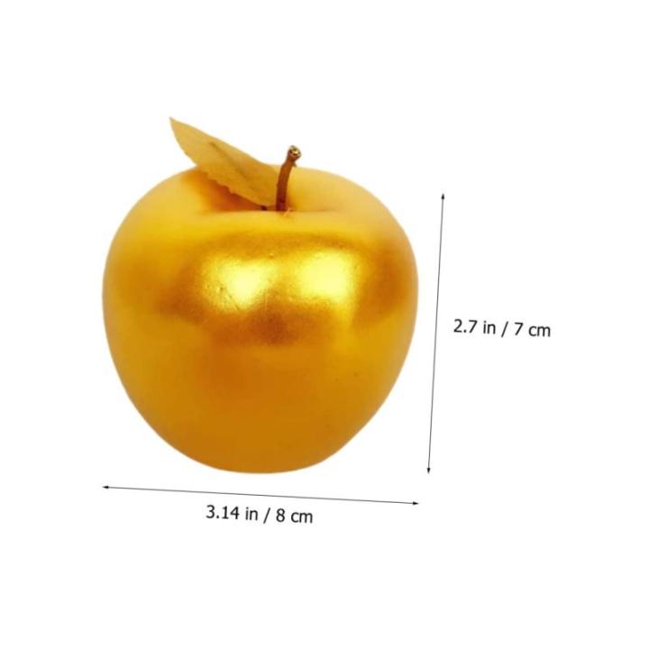 8 STK Simulierter Goldener Apfel Äpfel Tafelaufsatz Gefälschte Äpfel Emuliertes Fruchtmodell Mini Künstlich Simulierte Äpfel Realistische Goldene Äpfel Lebensechte Frucht Sch