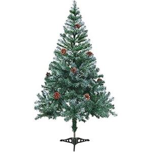 Weihnachtsbaum, Weihnachtsbaum, künstlicher Baum, unbeleuchteter Weihnachtsbaum, Dekoration, schneebedeckter reißverschlussbaum mit beeren, tannenzapfen, klappbarer metallstände